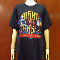 ビンテージ80's●DEADSTOCK NIGHT RANGERワールドツアーTシャツ黒size XL●231014i3-m-tsh-bnデッドストックナイトレンジャーバンドバンT