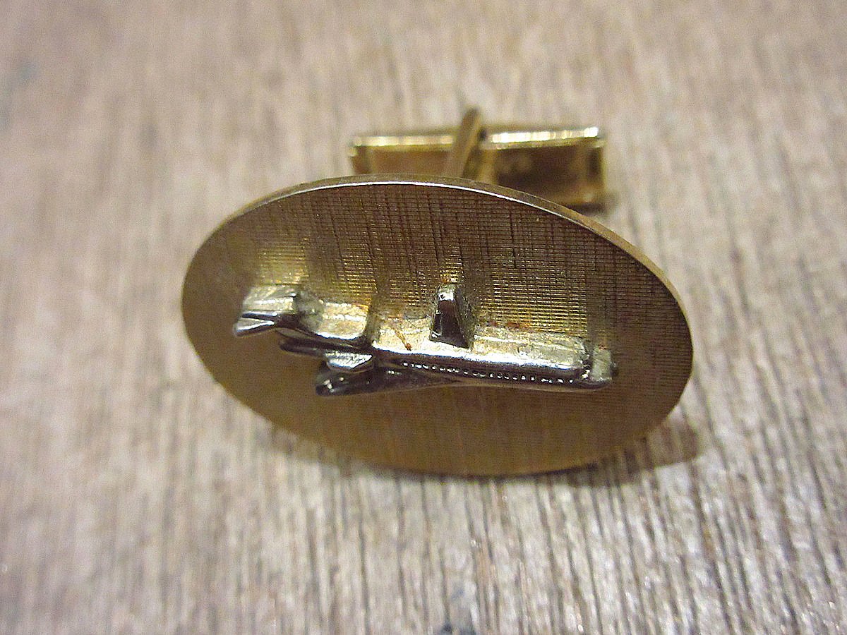 ビンテージ○飛行機ゴールドカフリンクス○231126i6-otaccカフスボタン