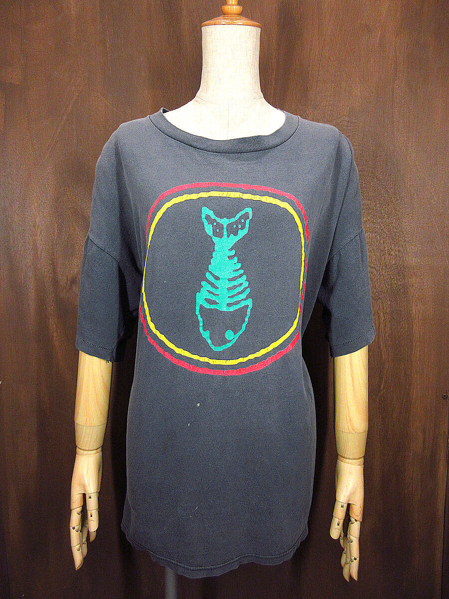 ビンテージ90's○FISHBONE両面プリントTシャツ黒size XL○210828s5-m