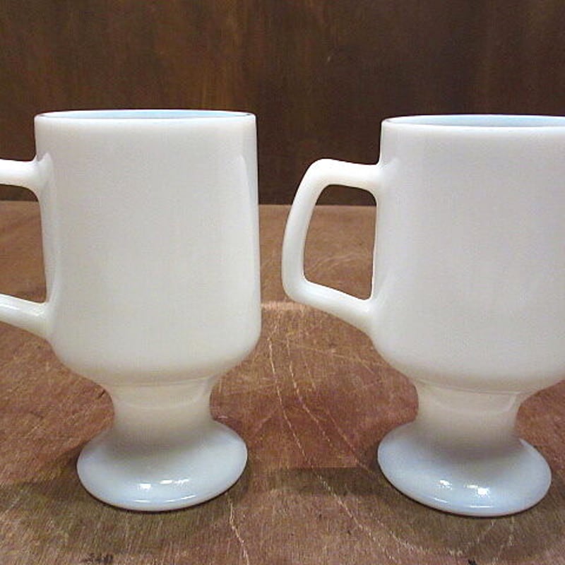 ミルクガラス 5個セット 白 ホワイト フェデラル フッテッドマグ マグ