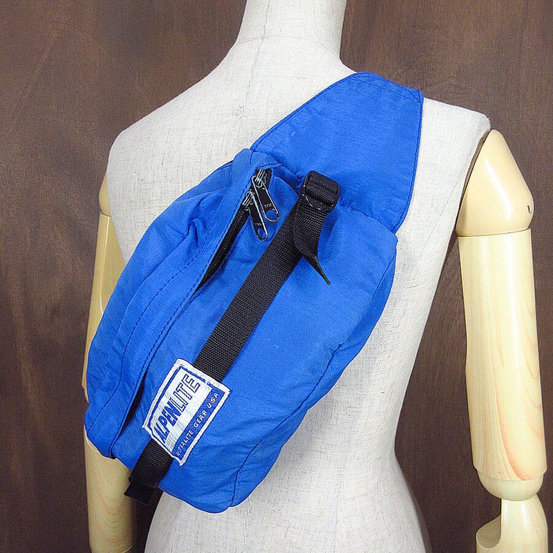 ビンテージ80's○ALPENLITE ナイロンファニーパック 青○221024j2-bag-