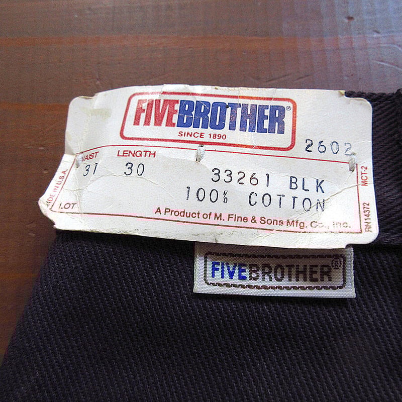 kino⭐︎　デッドストック 80’s USA製 FIVE BROTHER kino⭐︎ デッドストック 80's USA製 FIVE BROTHER 80年代 ビンテージ