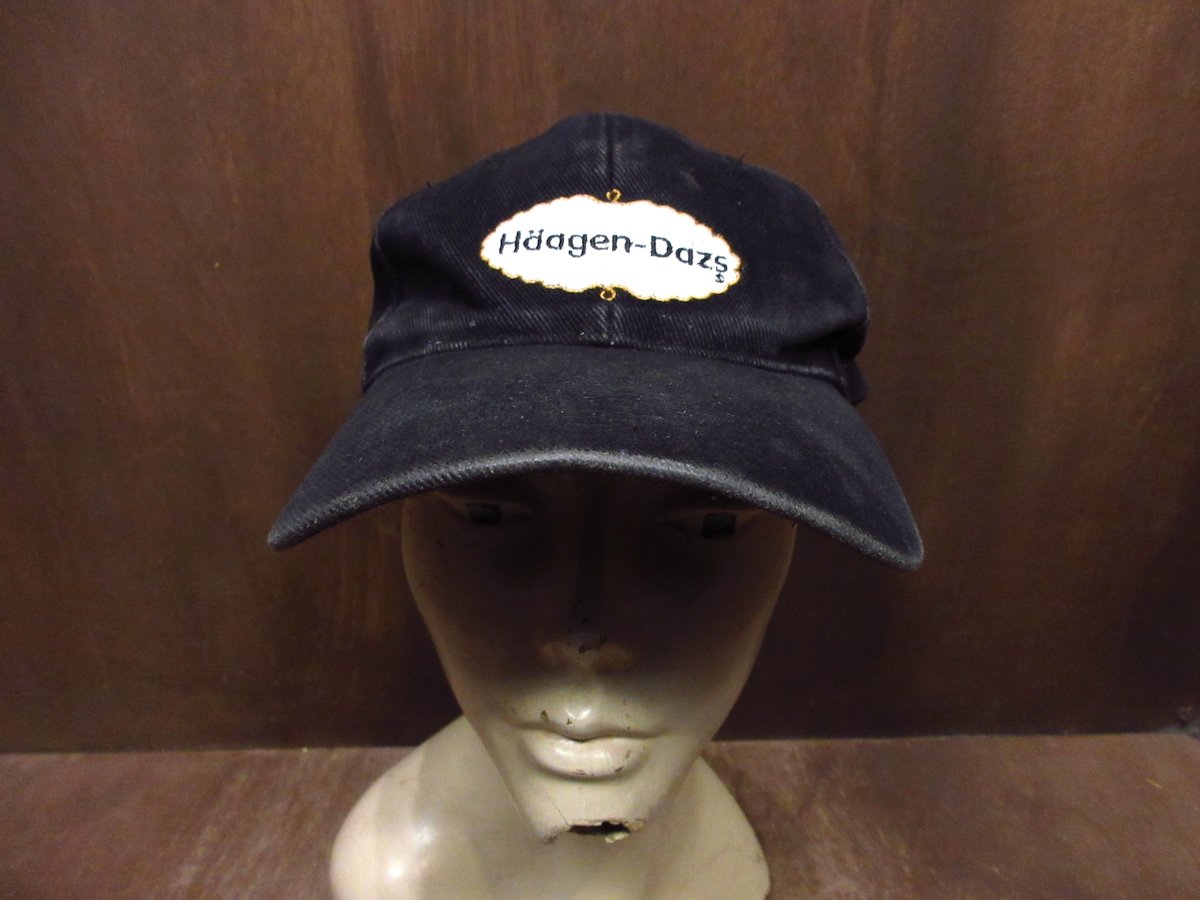 ハーゲンダッツHaagen-Dazsキャップ企業 ビンテージ90's○Haagen Dazs刺繍入りコットンスナップバック