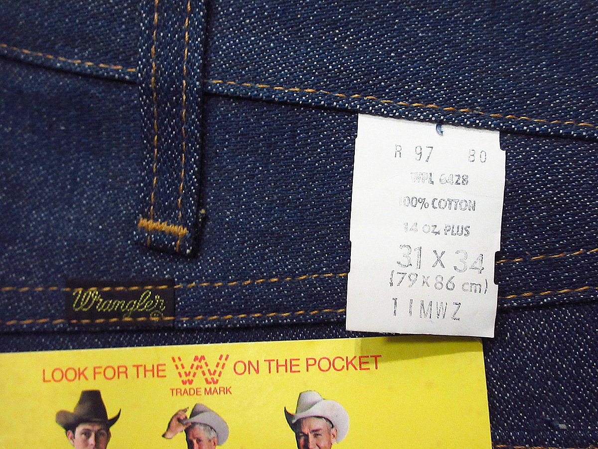 ビンテージ70's○DEADSTOCK Wrangler 11MWZ表記W31 L34○231 ビンテージ70's○DEADSTOCK Wrangler 11MWZ表記W31 L34○231