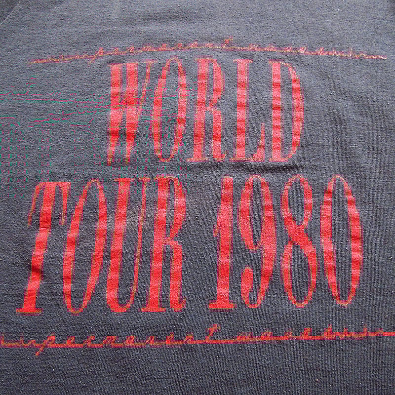 ビンテージ80's○RUSHワールドツアー両面プリントTシャツ黒 ビンテージ80's○RUSHワールドツアー両面プリントTシャツ黒