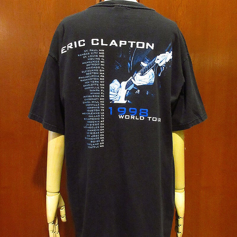 ビンテージ90's○ERIC CLAPTON 1998年ワールドツアーTシャツ黒size L○...