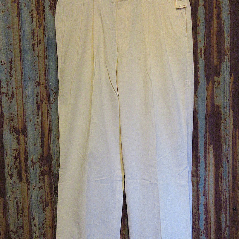 ビンテージ70's80's○Searsツータックテーパードパンツ生成り実寸W86cm