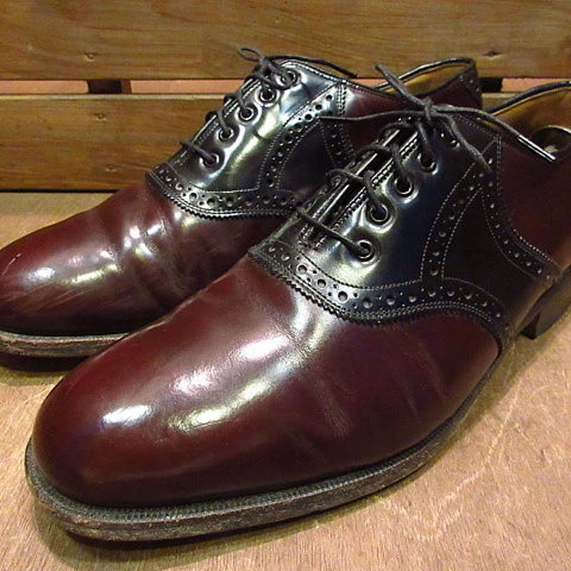 ビンテージ○JOHNSTON & MURPHYツートンサドルシューズ9 1/2 E○20090...