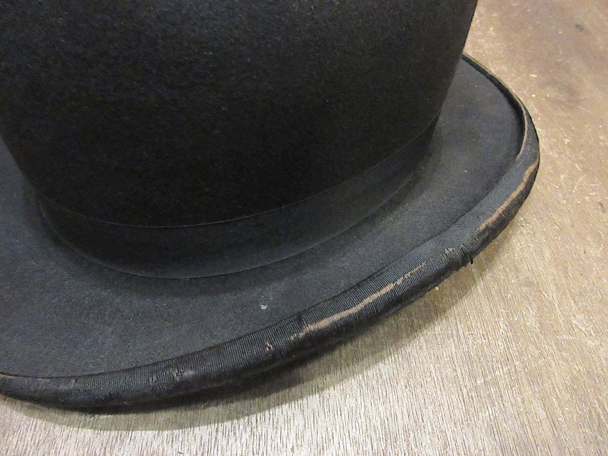 ビンテージ30's○KNOXボーラーハット黒○250606z7-m-ht-fltノックス