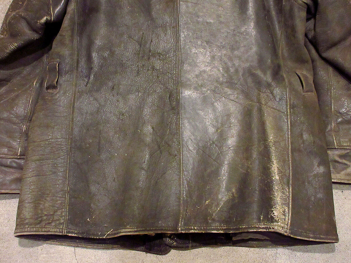 詳細不明 30s 40s バーンストーマーコート レザー カーコート ムートン ビンテージ30's40's○レザーバーンストーマーコート黒○210330f1-m-ct