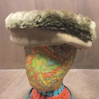 ビンテージ50’s60's●レディースフェイクファー切り返しヌバックヘッドドレス●251123z3-w-hdユニオンメイドレトロ帽子