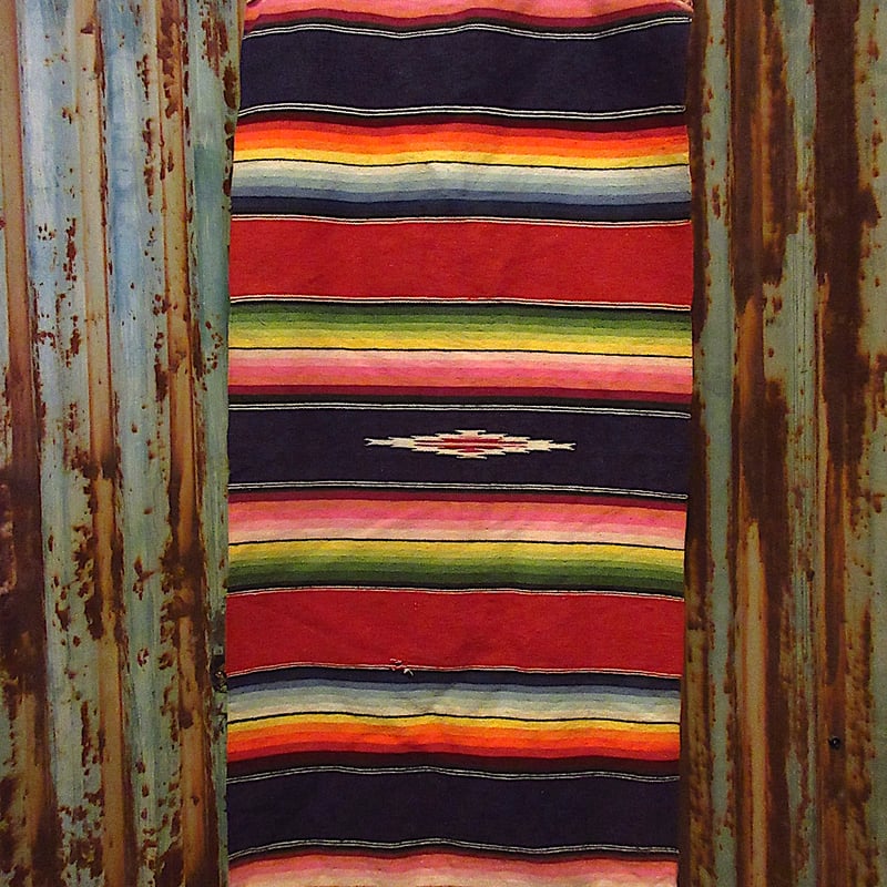 ビンテージ40's50's○メキシカンラグ約94.5cm × 約46cm○260317d5-r