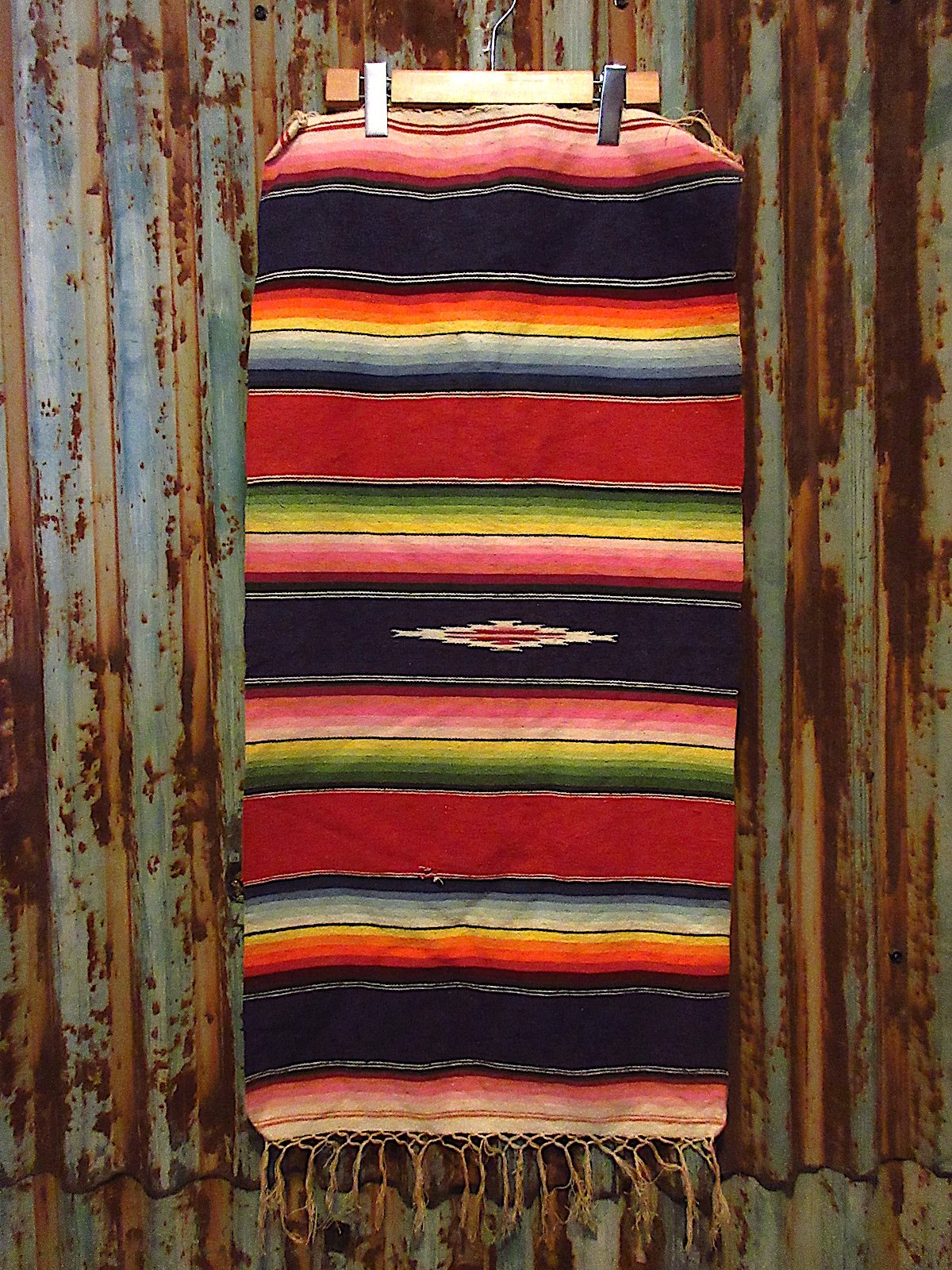 ビンテージ40's50's○メキシカンラグ約94.5cm × 約46cm○260317d5-r