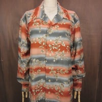 ビンテージ70's●総柄長袖シャツsize L●250331z1-m-lssh-otメンズ古着トップス