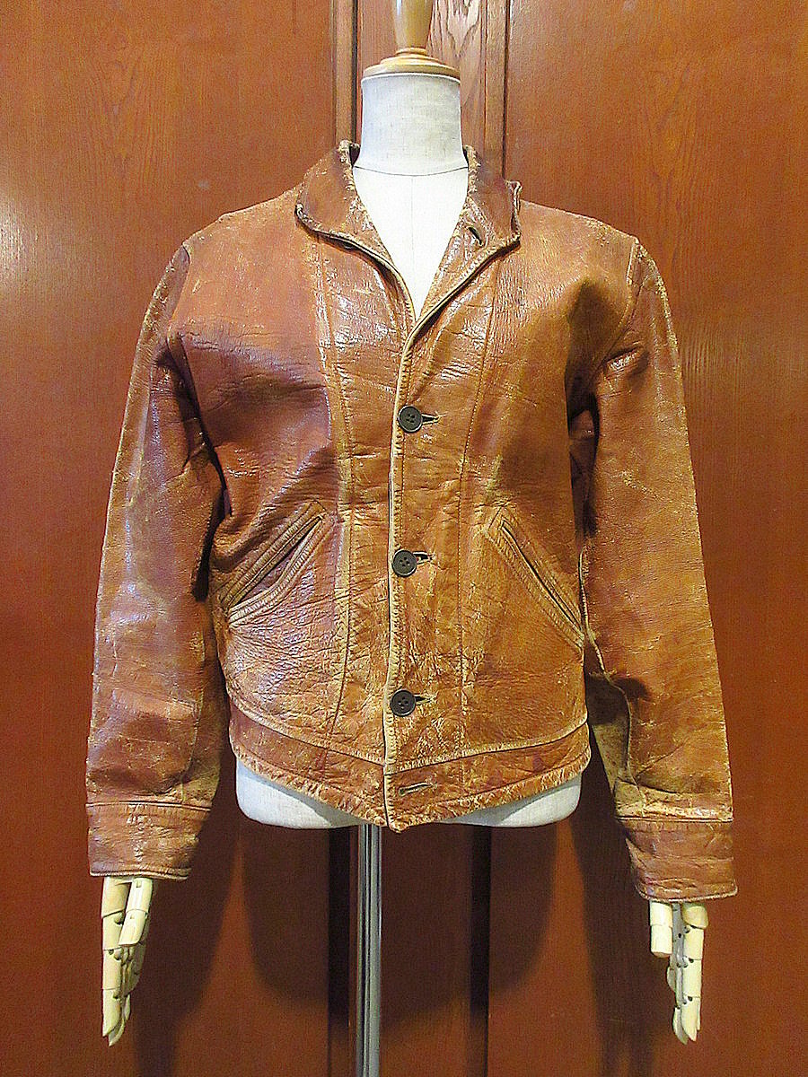 c*f様 30s Scully Bros コサックジャケット vintage ビンテージ30's○Scully Bros.レザーコサックジャケット茶○240208i1-m-