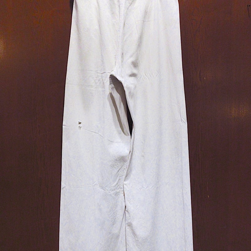 40s USNAVY コットンセーラーパンツ ビンテージ40's○U.S.NAVYボタンフライコットンセーラーパンツ白実寸