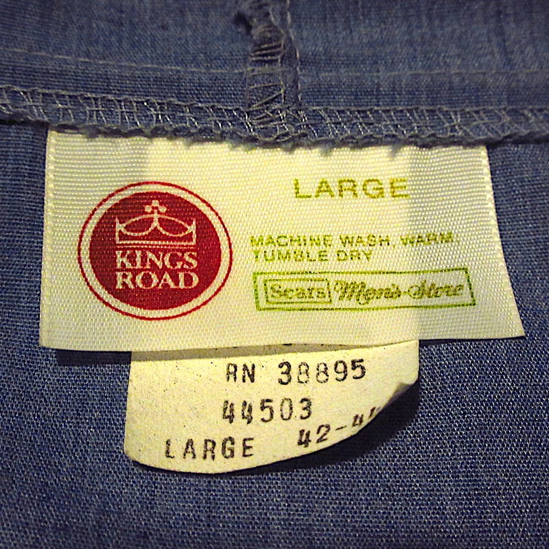 ビンテージ70's○SEARSジップパーカー青size LARGE○250909j6-m-jk