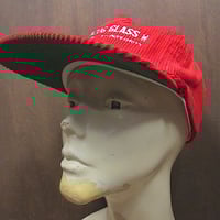 ビンテージ80's●HERZOG GLASS 5パネルコーデュロイキャップ赤●250405z5-m-cp-bbメンズ帽子企業