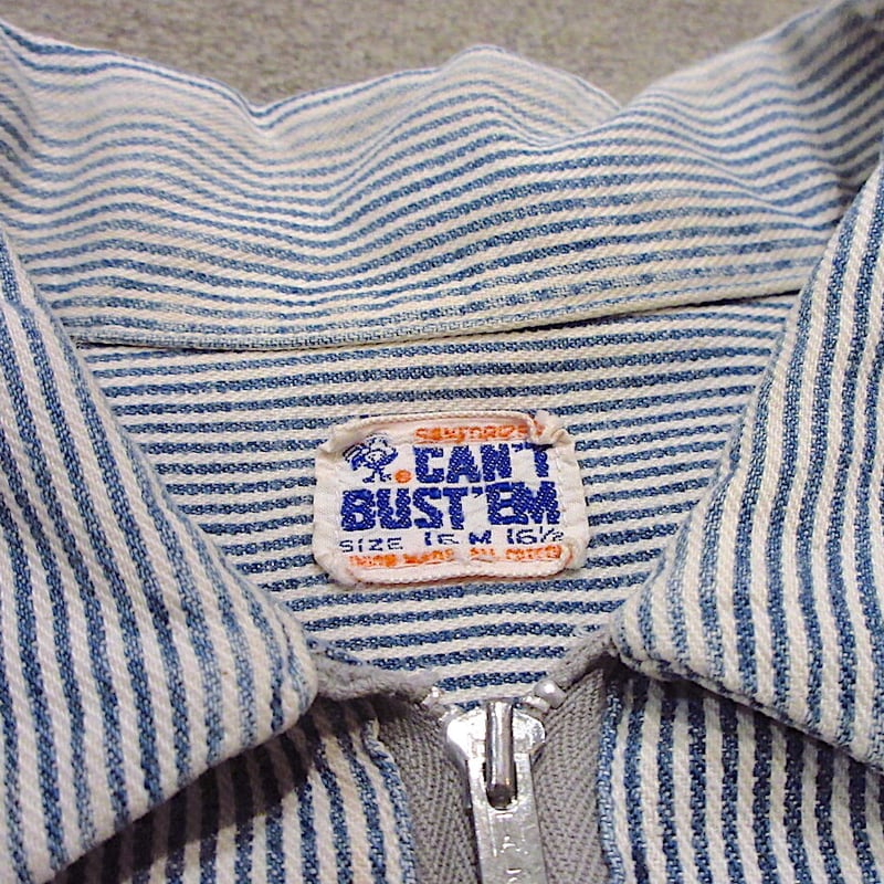 ビンテージ50's60's○CAN'T BUST'EMマチ付きヒッコリーストライプ