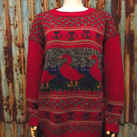 ビンテージ50's○LASLEY KNITTING CO. Vネックレタードセーター