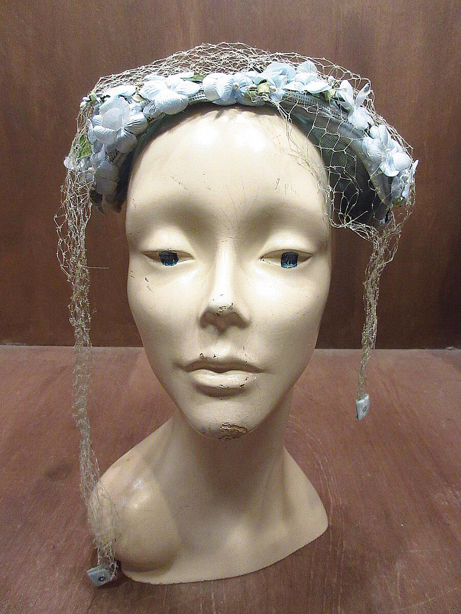 ビンテージ40's50's○レディースヴェール付きフラワーヘッド