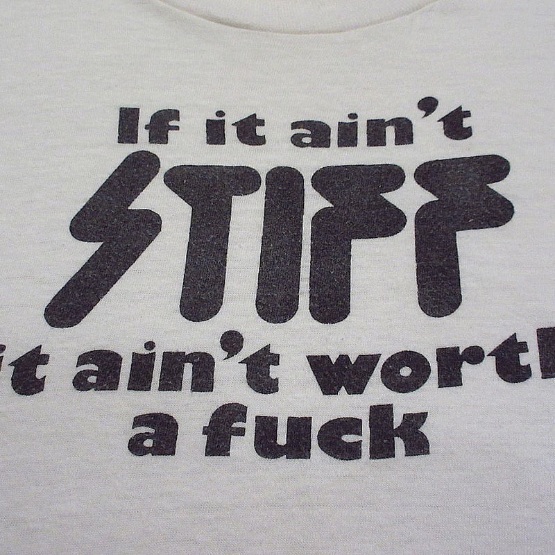ビンテージ70's○STIFF Records染み込みプリントTシャツ白○240724i3-m