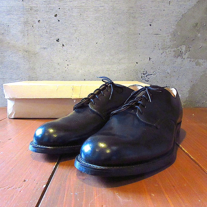 ビンテージ70's○DEADSTOCK U.S.NAVYレザーソールサービスシューズ黒