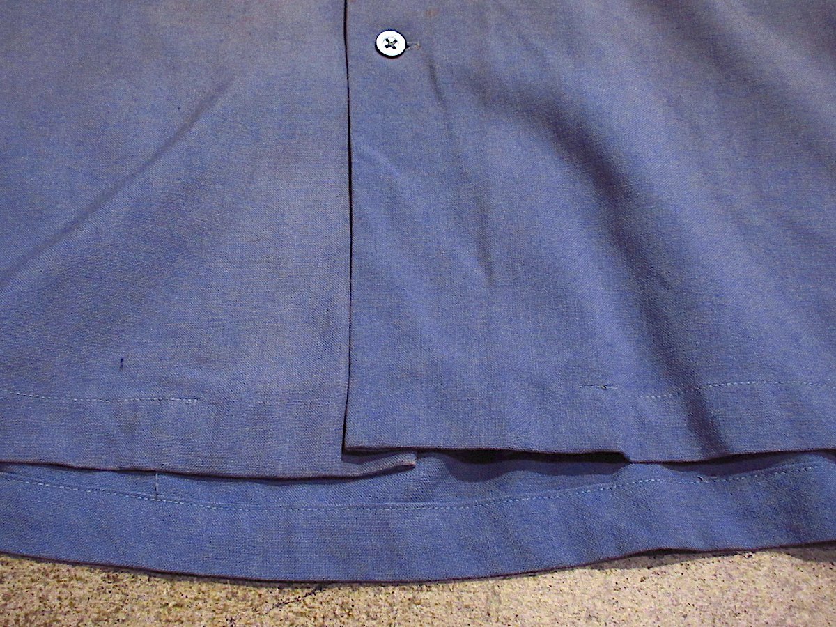 ビンテージ40's○MADE IN CALIFORNIAレーヨン長袖ループカラーシャツ