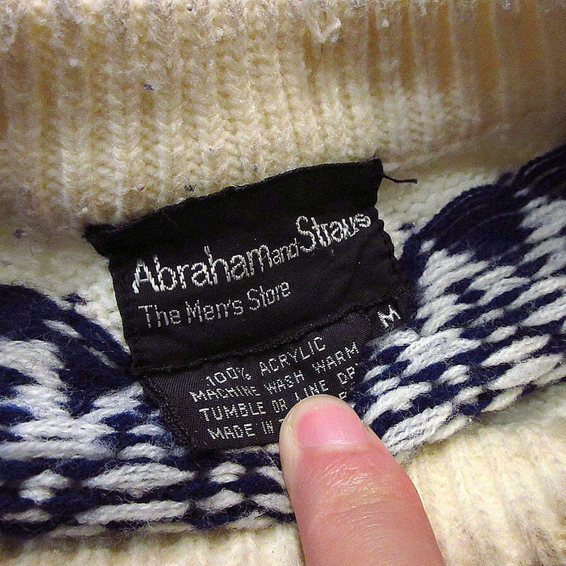 ビンテージ70's○Abraham and Strausラグランノルディック ビンテージ70's○Abraham and Strausラグランノルディック