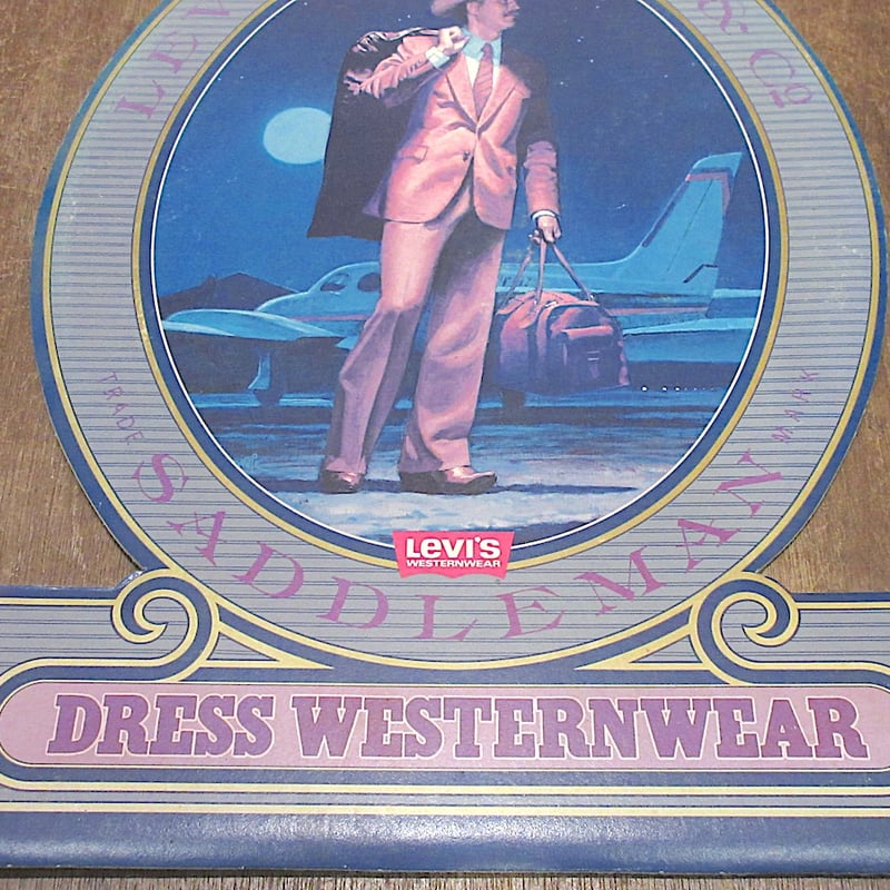 ビンテージ70's○Levi's SADDLEMANアドバタイジングサイン○260227z3-