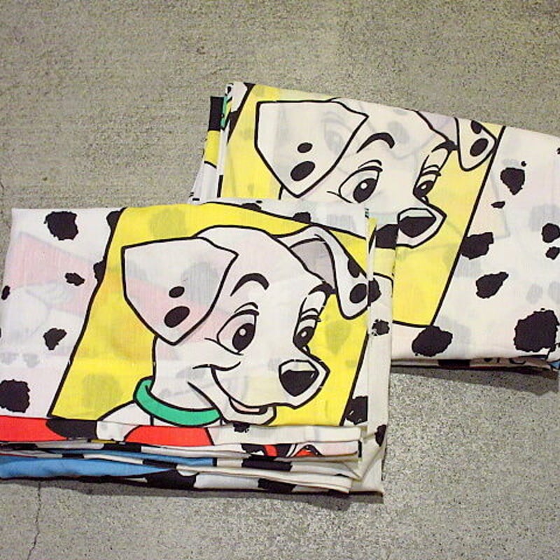 ビンテージ90's○101匹わんちゃん総柄カーテン2点セット 158cm×112cm