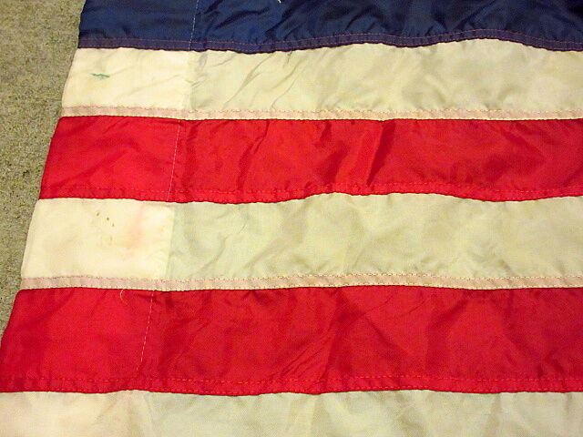 ビンテージ○フリンジ付き50星アメリカ星条旗 87cm×163cm