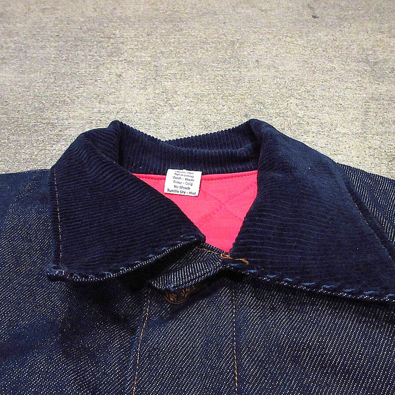 ビンテージ80's○裏地キルティングデニムカバーオール濃紺