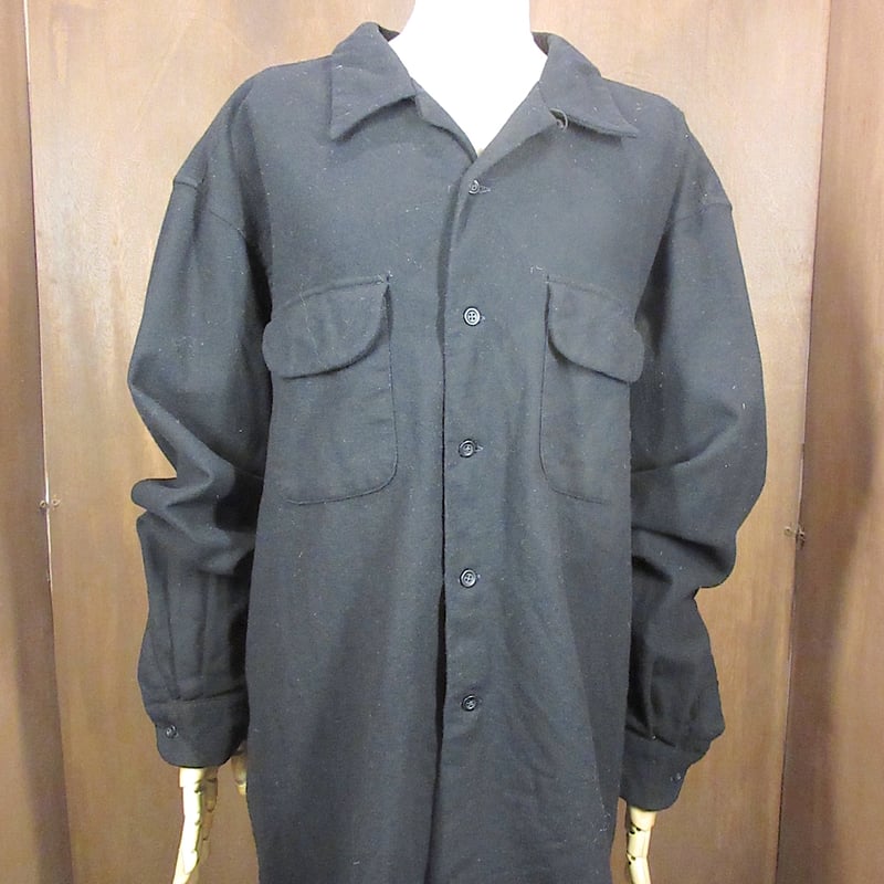 ビンテージ○PENDLETONウールループカラーシャツ黒size XL○240926z4-m-