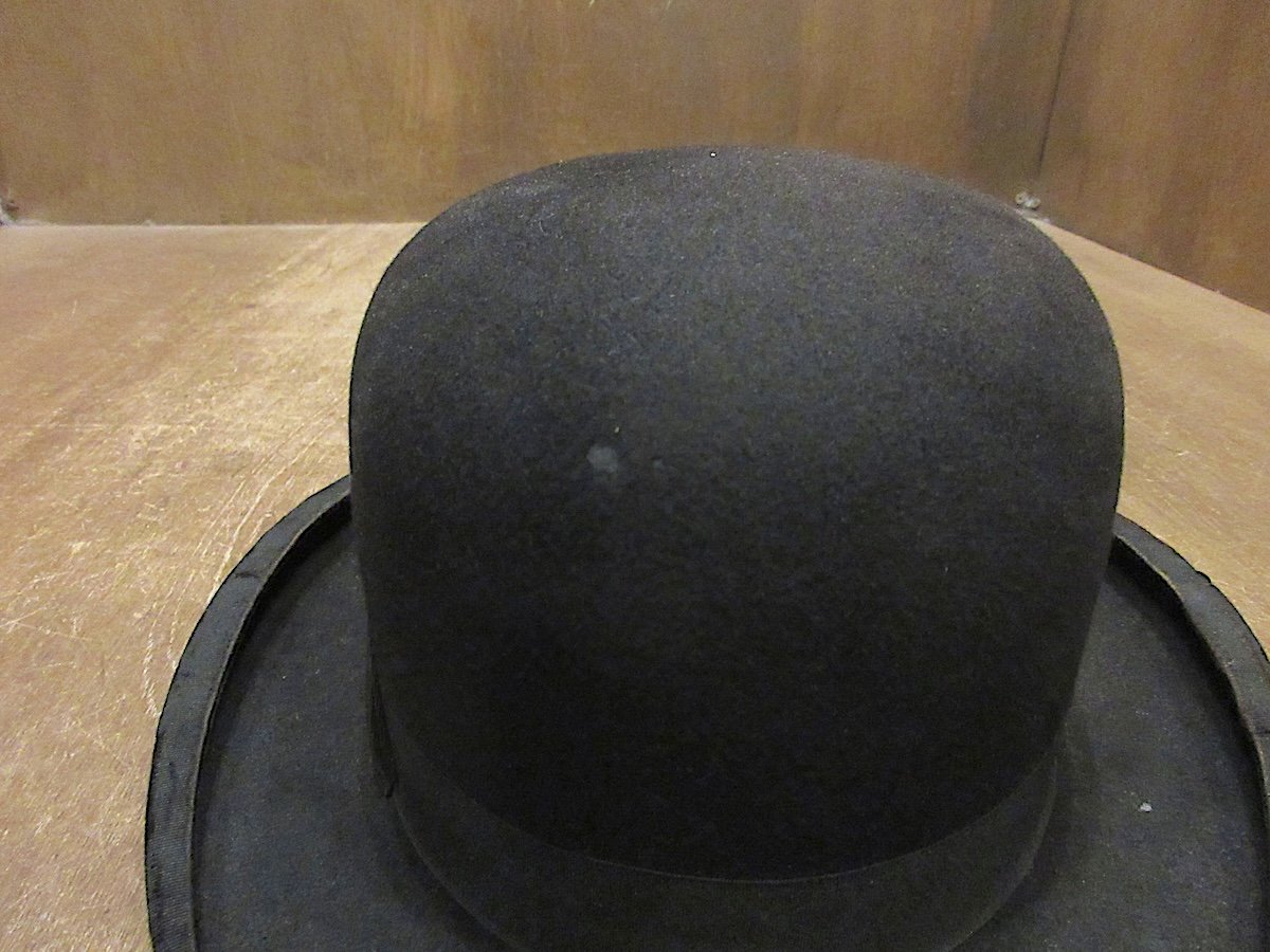 ビンテージ30's○KNOXボーラーハット黒○250606z7-m-ht-fltノックス