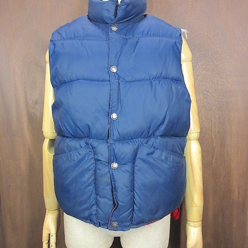 ビンテージ70's○RED HEADリバーシブルダウンベスト紺×赤○251124z2-m