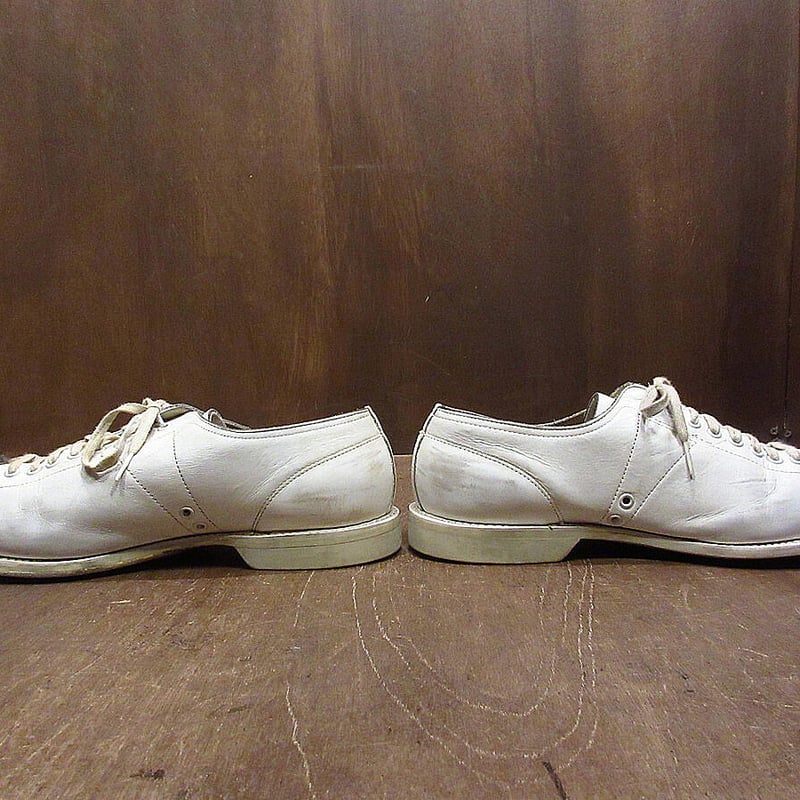 about 50s ボーリングシューズ　ヴィンテージ ビンテージ50's○レザーボウリングシューズ白9EE○210704i1-m