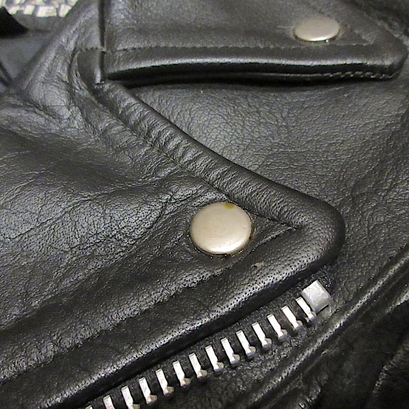 ビンテージ80's90's○FRONTIERダブルライダースジャケット黒size S