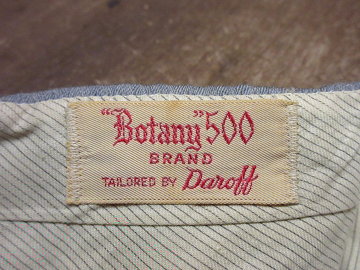 ビンテージ50's○Botany 500ツータックウールスラックスグレー