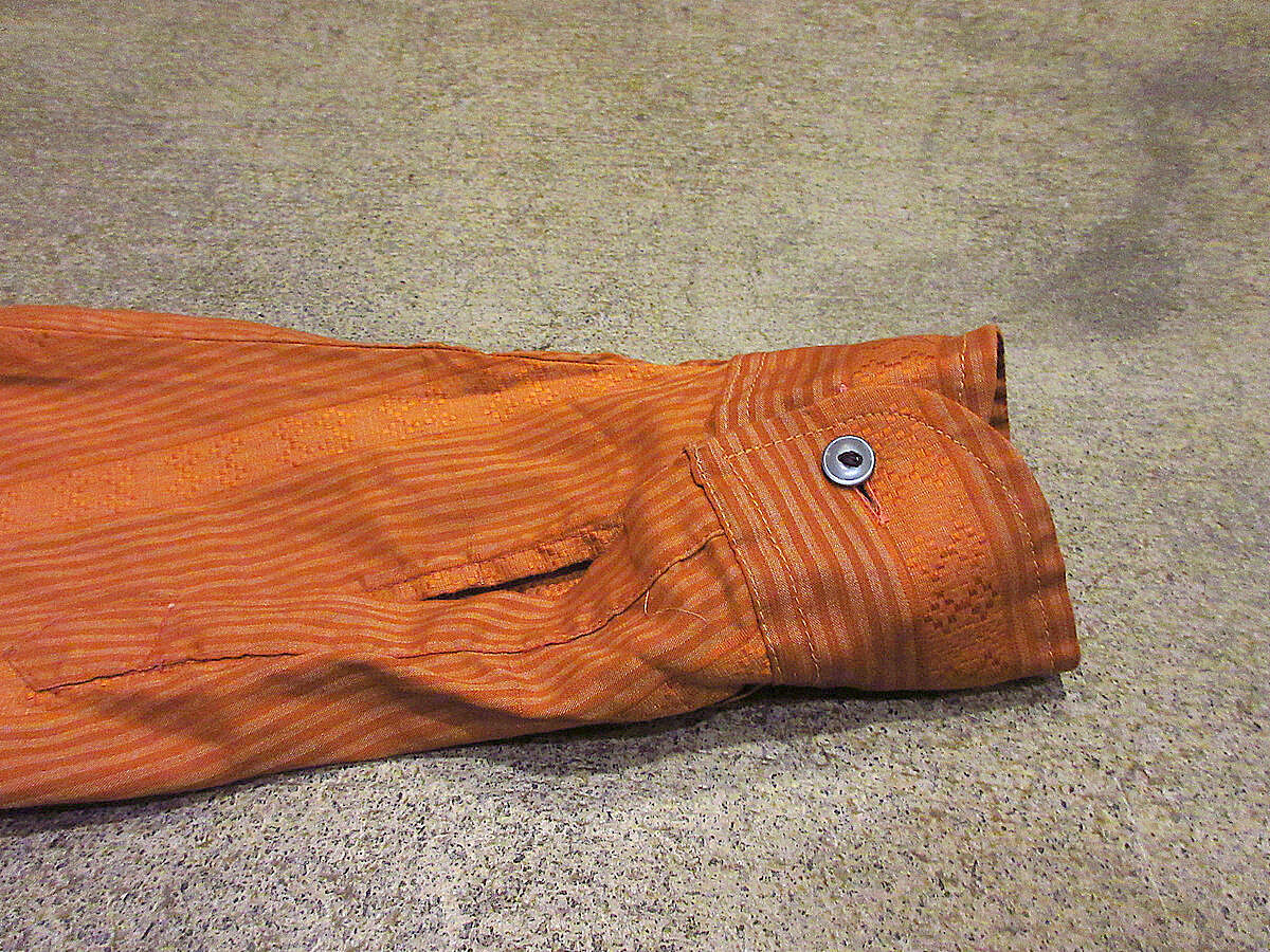 ビンテージ70's○Double Twoストライプ総柄長袖シャツsize 41-16 ビンテージ70's○Double Twoストライプ総柄長袖シャツsize 41-16
