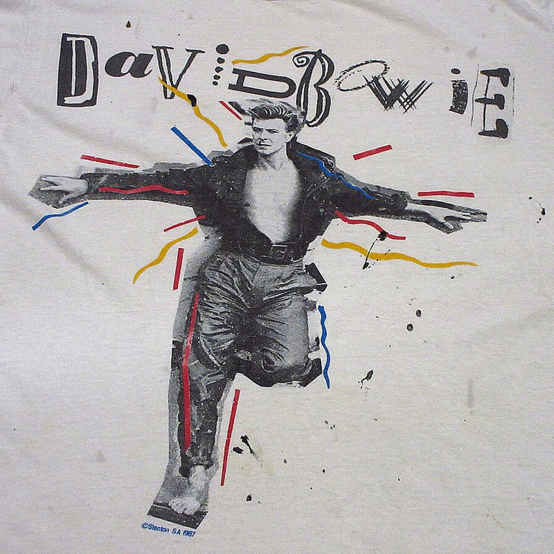 ビンテージ80's○David Bowie 1987年ツアーTシャツ白XL○220629i6-...