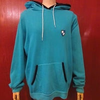 ビンテージ60's●CAMPUS ツートーン コットン スウェットパーカ 水色×黒 size L●201012f1-m-swp古着パーカートレーナーUSA製キャンパス