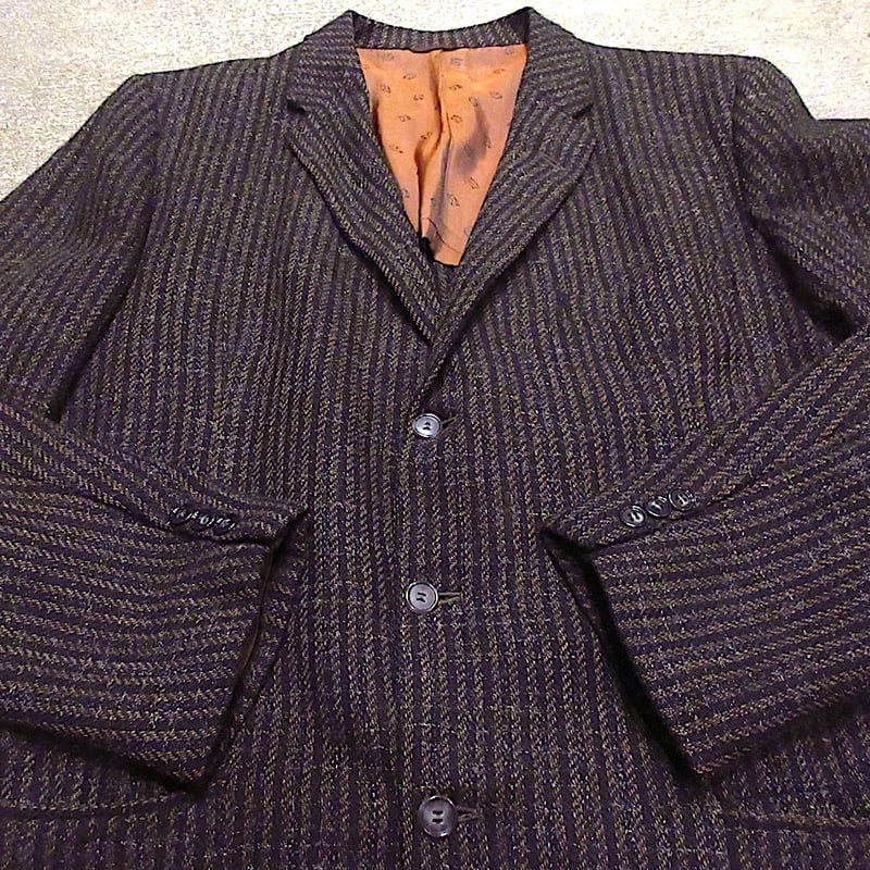 ビンテージ50's○Fahey-Brockmanウールストライプ3Bテーラード