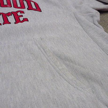 ビンテージ80's●ChampionトリコタグST. CLOUD STATEスウェットパーカ霜降りグレーsize L●221104r6-m-swp古着パーカーフーディー