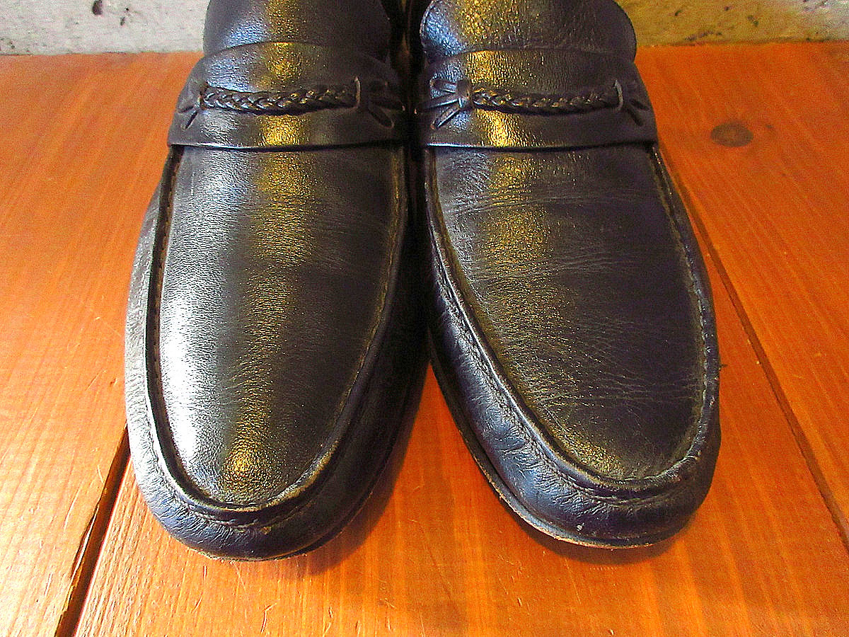 ビンテージ○FLORSHEIM Uチップローファー黒size 8 1/2D○231220k7-