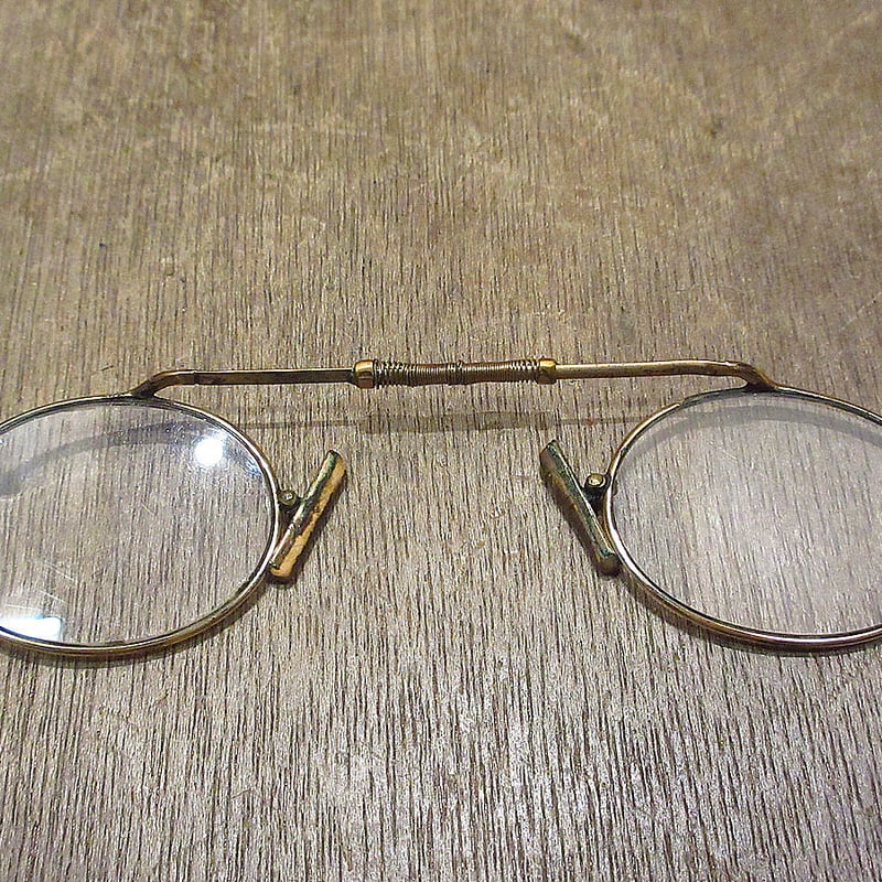 ビンテージ~30's○バースプリング型フィンチ眼鏡○221129i1-eygls 