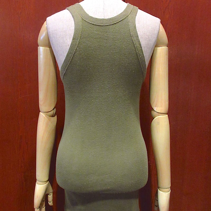 ビンテージ40's○DEADSTOCK U.S.ARMYコットンタンクトップオリーブ