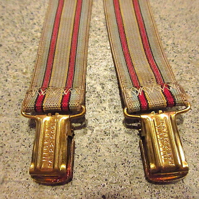 【40年代】 コットンピケ ストライプ パッチワーク/イギリス軍 サスペンダー付 1940〜50年代【フレンチワーク】コットンピケストライプワークパンツ