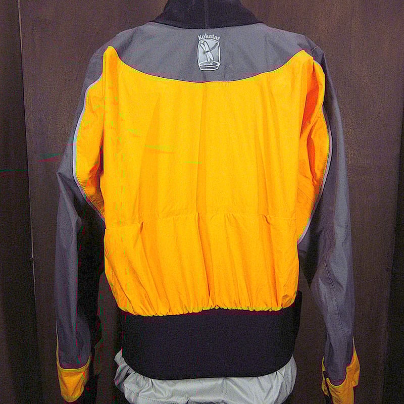 Kokatatナイロンカヤックジャケット黒×グレー×山吹色size L