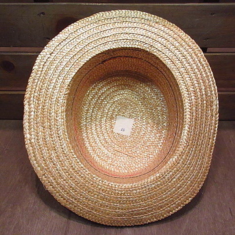 麦わら　過去 ビンテージ○ボーターハット57○200621n7-m-ht-str ストロー